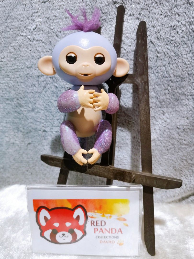 Fingerlings Glitter Monkey Kiki Purple Glitter Interactive Baby Pet By WowWee