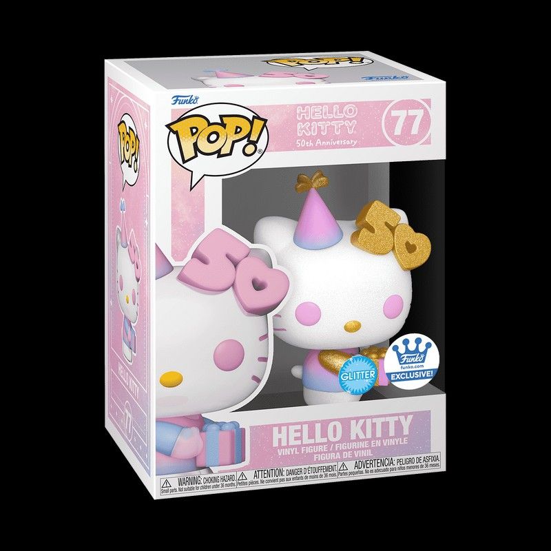 FUNKO POP! HELLO KITTY WITH PRESENT (50TH ANNIVERSARY) (GLITTER), Hobbies &  Toys, Collectibles & Memorabilia, Fan Merchandise on Carousell