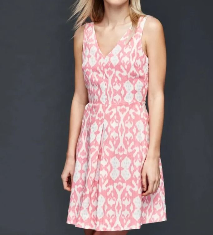 Gap Linen Fit and Flare Dress in Pink Ikat Print (Size 2), Women's Fashion,  Dresses & Sets, Dresses on Carousell
