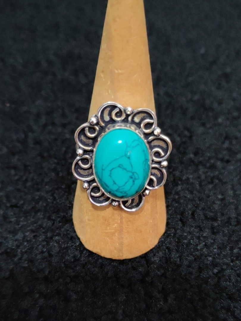 Genuine turquoise ring sales