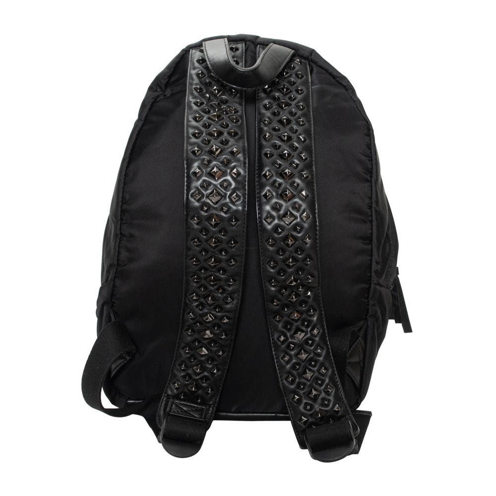 Givenchy Black Nylon Leather Studs Backpack
