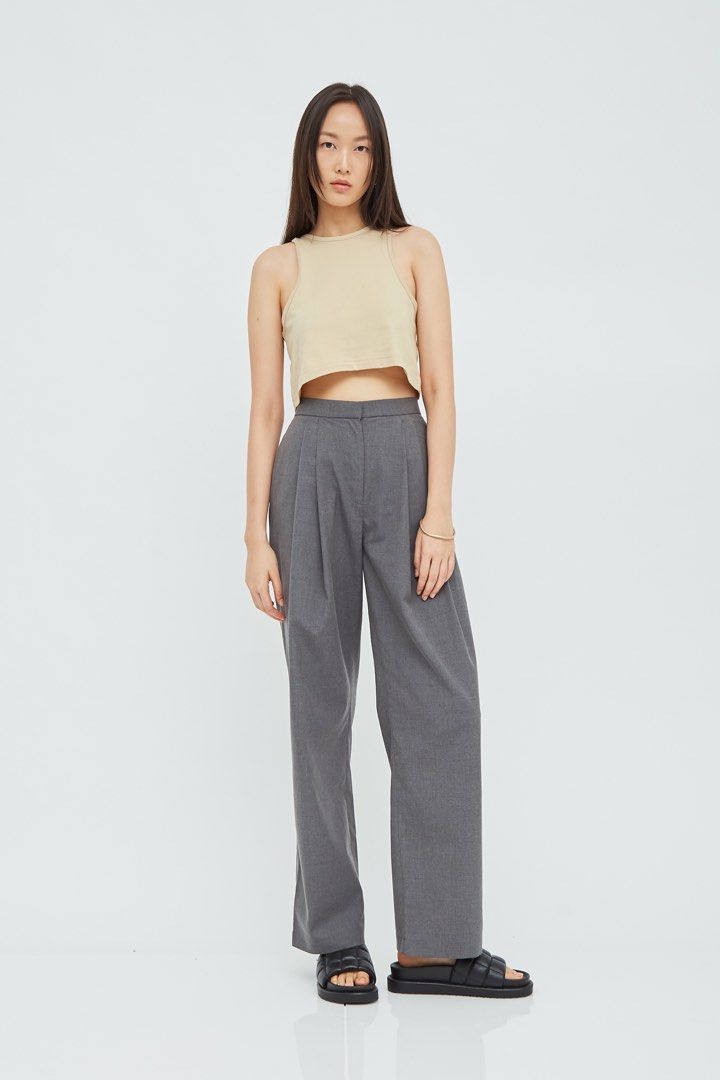 Grey peg new arrivals leg trousers