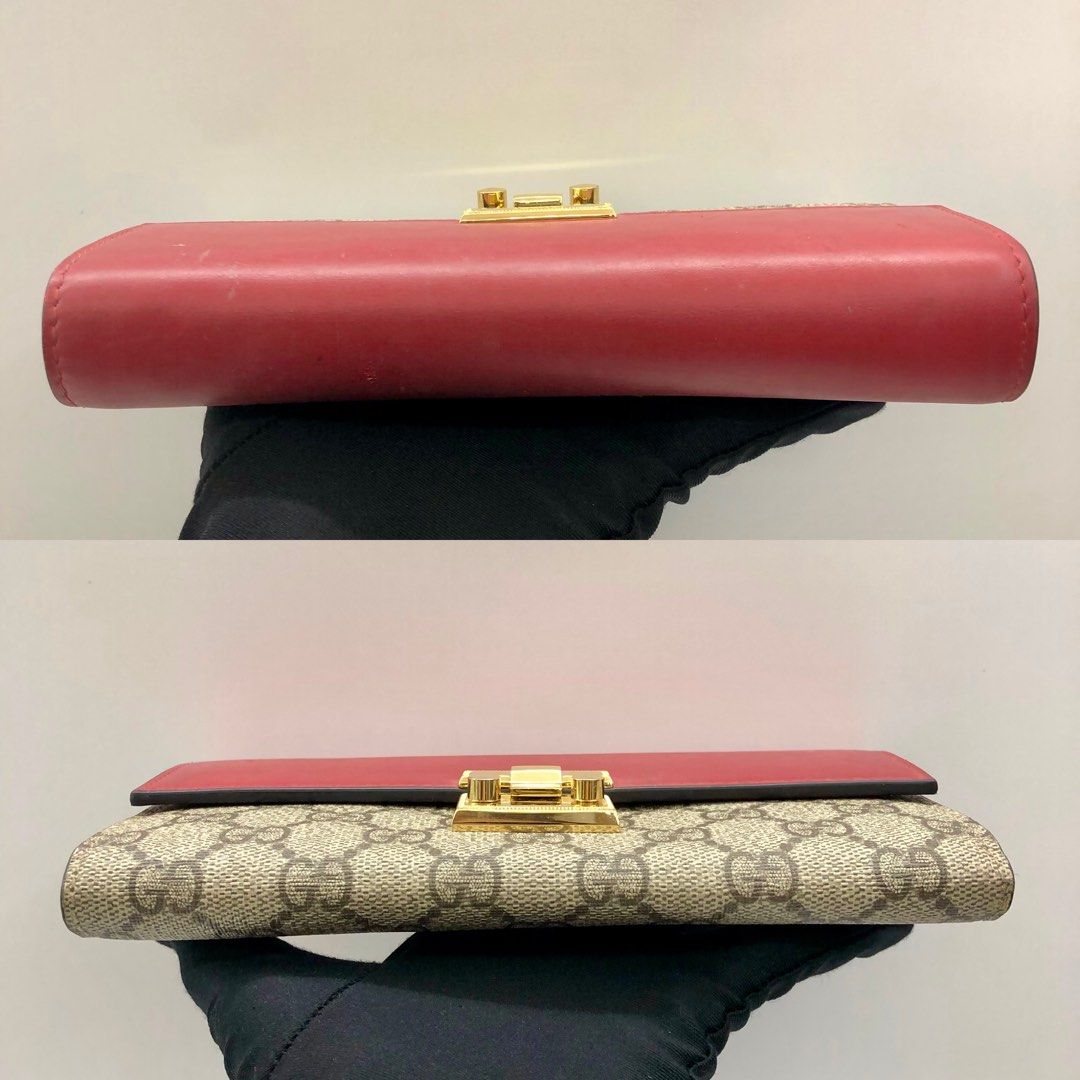 GUCCI GG SUPREME PADLOCK 453506 W O CHAIN WALLET 247006148
