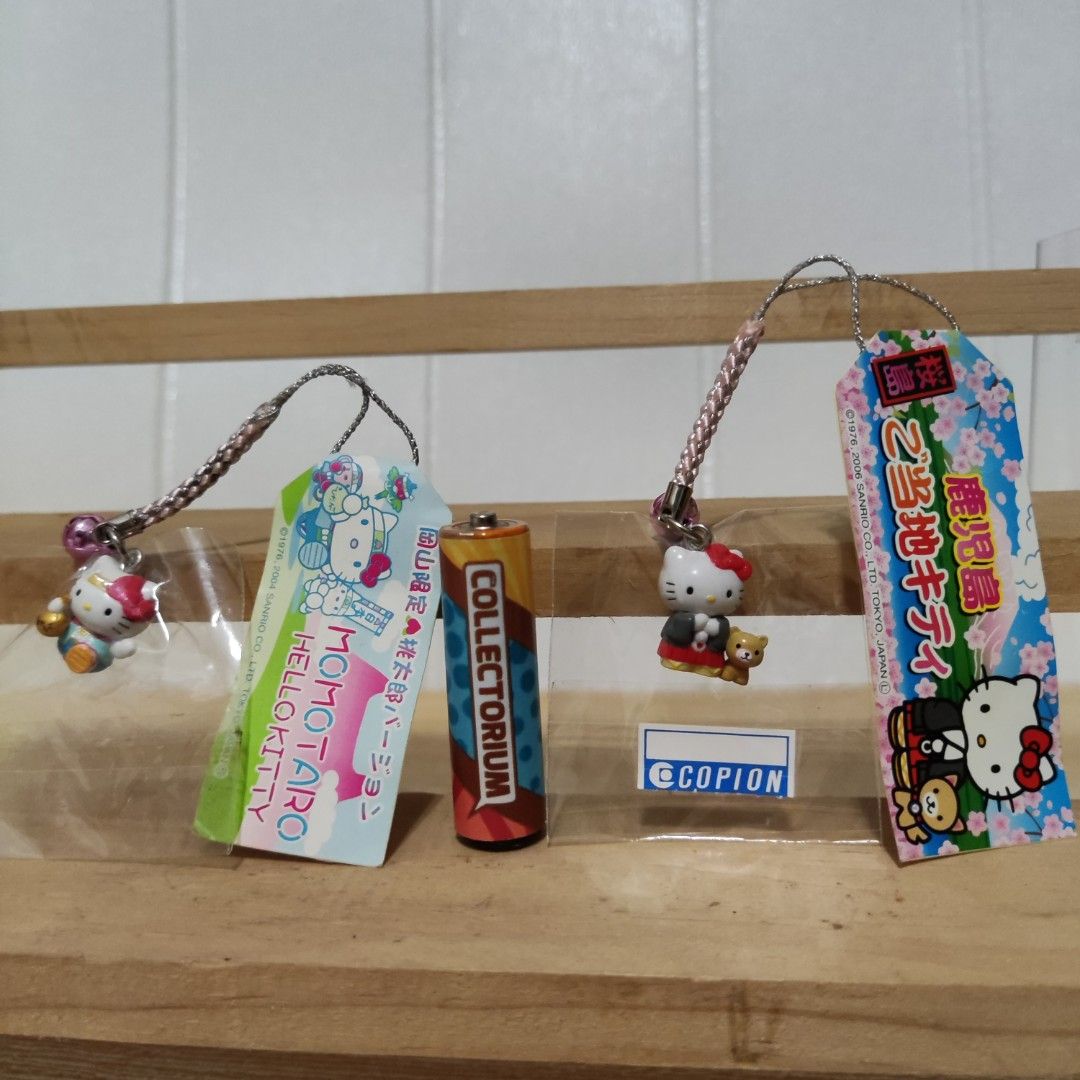 Hello Kitty Gotochi Kagoshima Momotaro Set (Category: Character Goods) located in Calauag. Submitted by renzo649 (Listing ID 1284785901, Image 1). Description: Sanrio - Hello Kitty Gotochi Phone Charm Keychain Bundle - Momotaro - Kitty and Dog Kagoshima Condition: 2nd-hand. As is. Please manage your expectations. Price: P350 Take All FB: @thecollectoriumph.