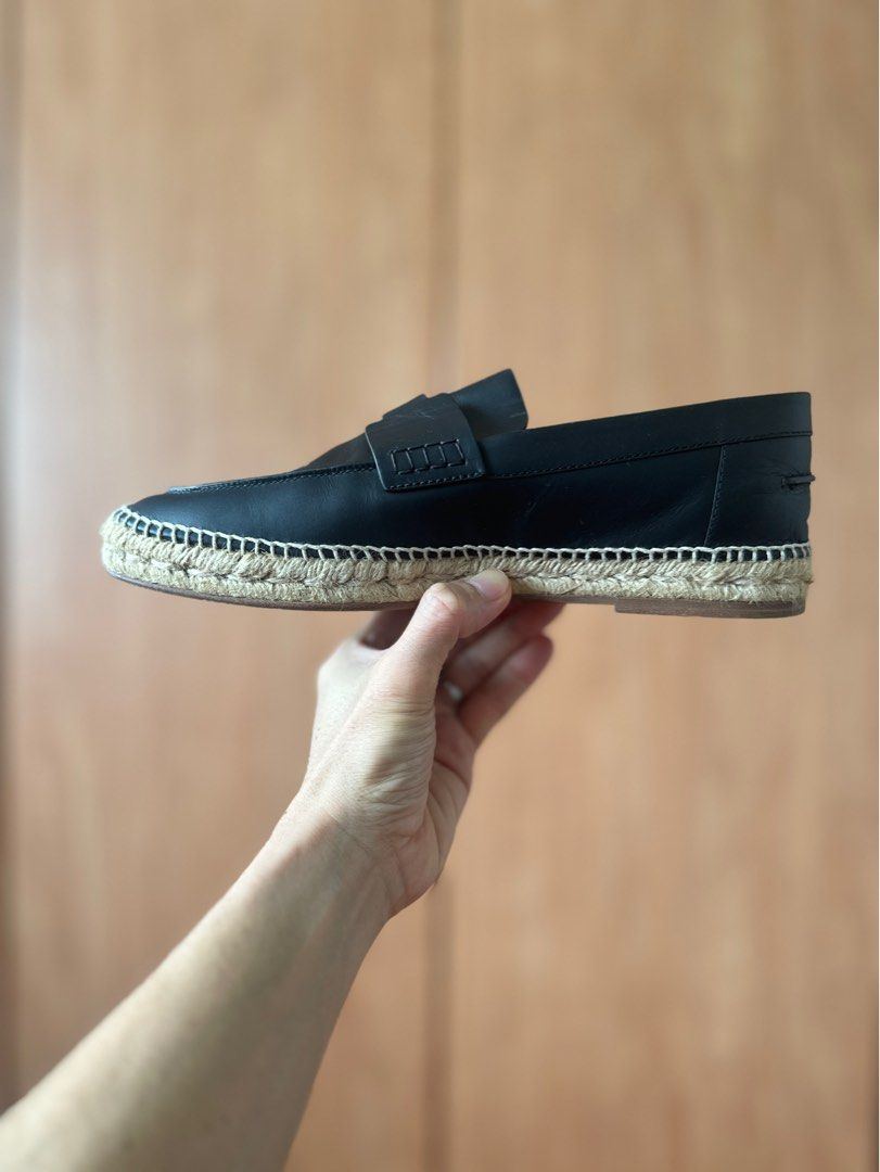 Hermes Espadrilles 42 Black Leather