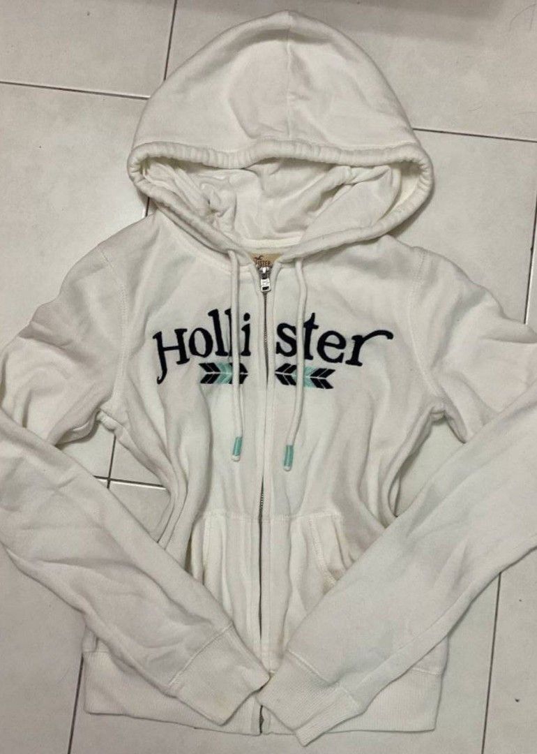 Hollister white hoodie online women's