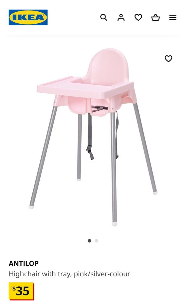 Ikea high 2025 chair pink