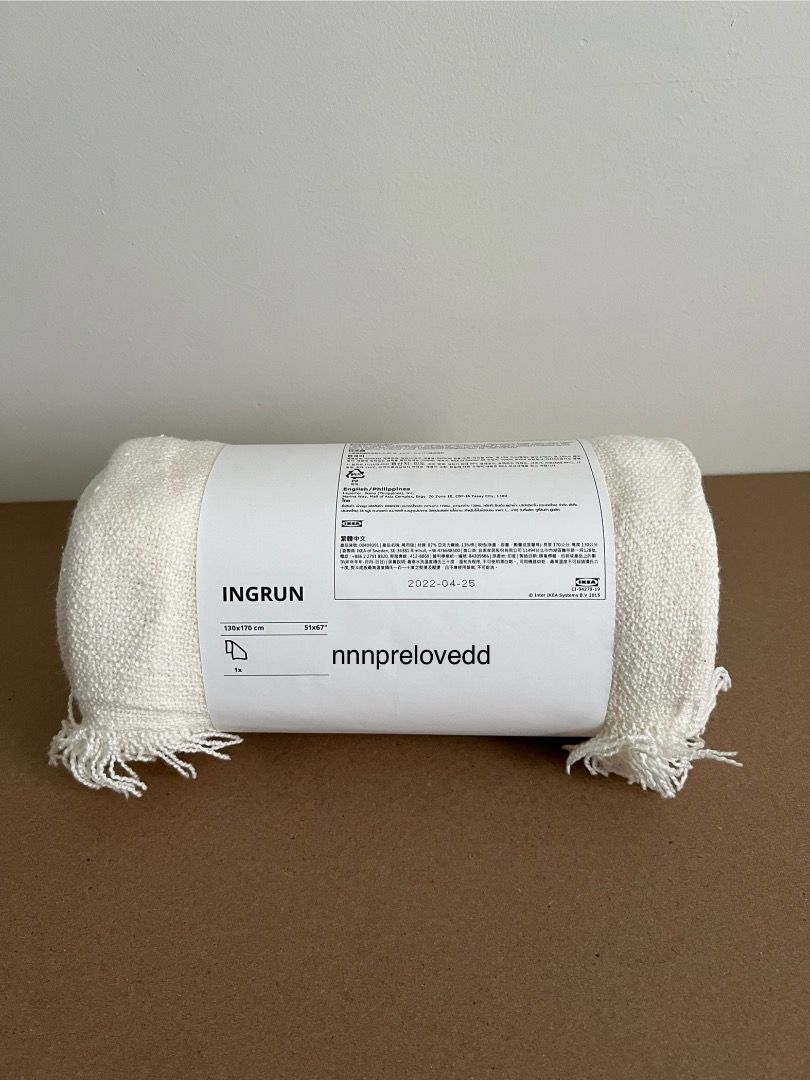IKEA INGRUN throw 130x170cm White New