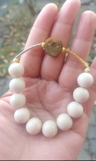 Ivory bone St. Benedict protection rosary bracelet
