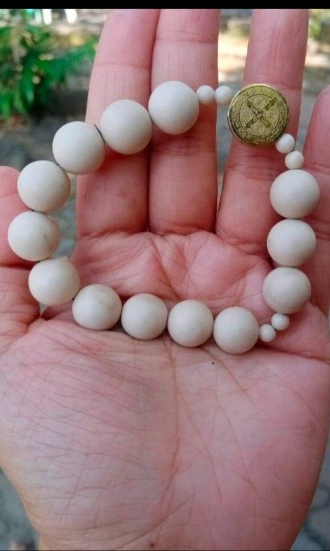 Ivory bone St Benedict protection rosary bracelet (Category: Bracelets) located in Manila. Submitted by billionare (Listing ID 1284646628, Image 3). Description: Ivory bone St Benedict protection rosary bracelet.. it's unisex rosary bracelet.. made in Vatican Rome.