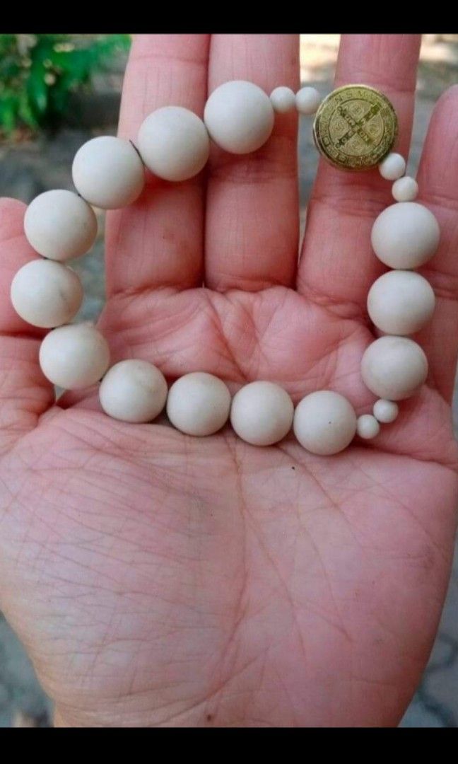 Ivory bone St Benedict protection rosary bracelet (Category: Bracelets) located in Manila. Submitted by billionare (Listing ID 1284646628, Image 2). Description: Ivory bone St Benedict protection rosary bracelet.. it's unisex rosary bracelet.. made in Vatican Rome.