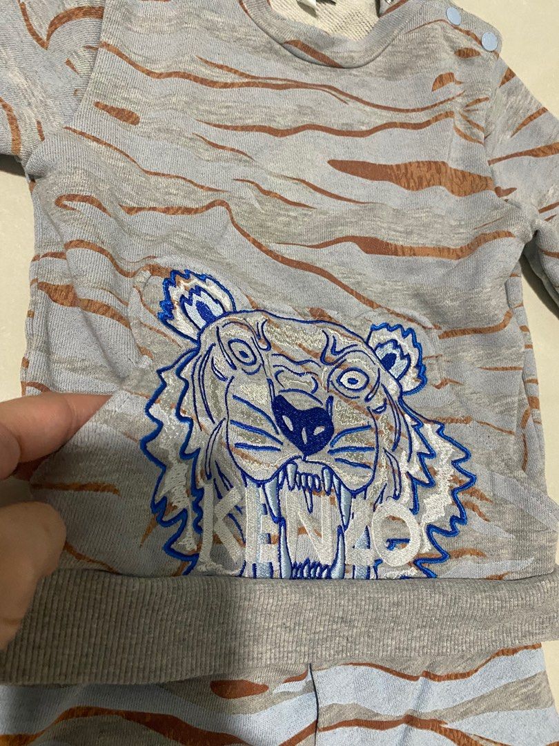 Kenzo pullover set (Category: Babies & Kids Fashion) located in Singapore. Submitted by conniehooks (Listing ID 1284690121, Image 3). Description: Kenzo set. Good for cold weather layering. Or aircon environment. Top $30 Pants $35 Take both $50 mailed.
