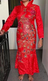 Long Red Cheong Sam Dress