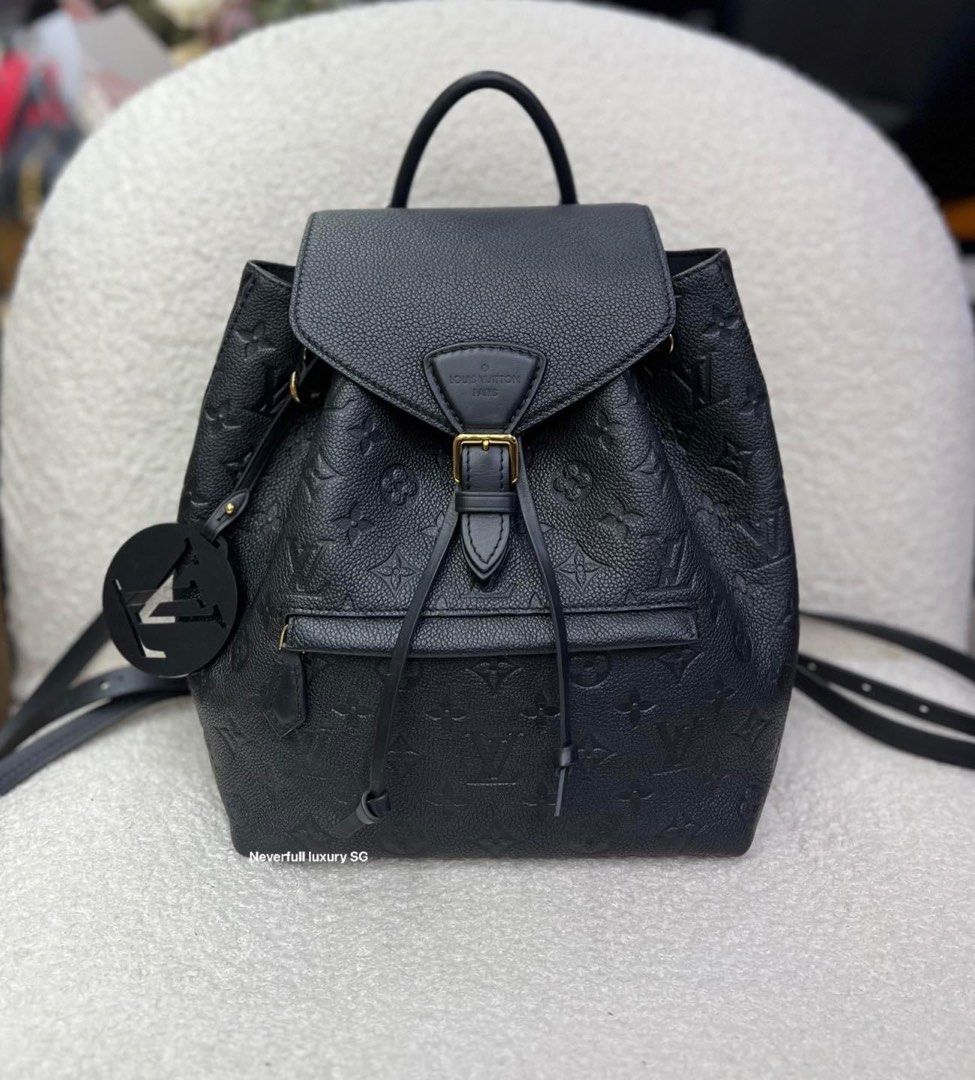 NO NEGO Louis Vuitton Montsouris PM Backpack Black Monogram Empreinte Leather