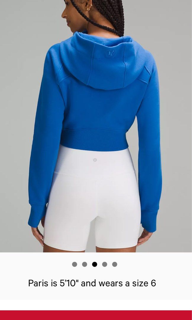 Lululemon Scuba Full-Zip Cropped Hoodie Jacket Blazer Blue Tone