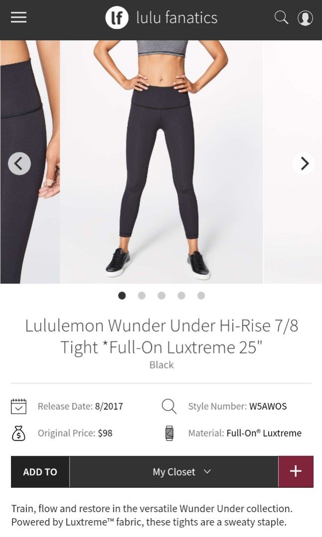 Lululemon Wunder Under Leggings, Women's Fashion, Activewear on