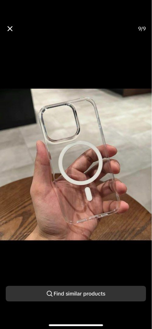 Magsafe Acrylic Case for iPhone 14plus/15plus (Category: iPhone 15 Series) located in Rodriguez. Submitted by a.piaaa2.0 (Listing ID 1284677126, Image 1). Description: Brand new Clear case Acrylic (HINDI MANINILAW) Magsafe sa likod ay nasa loob ng acrylic so no bump Very sleek & thin iPhone 14 Plus or 15 Plus.