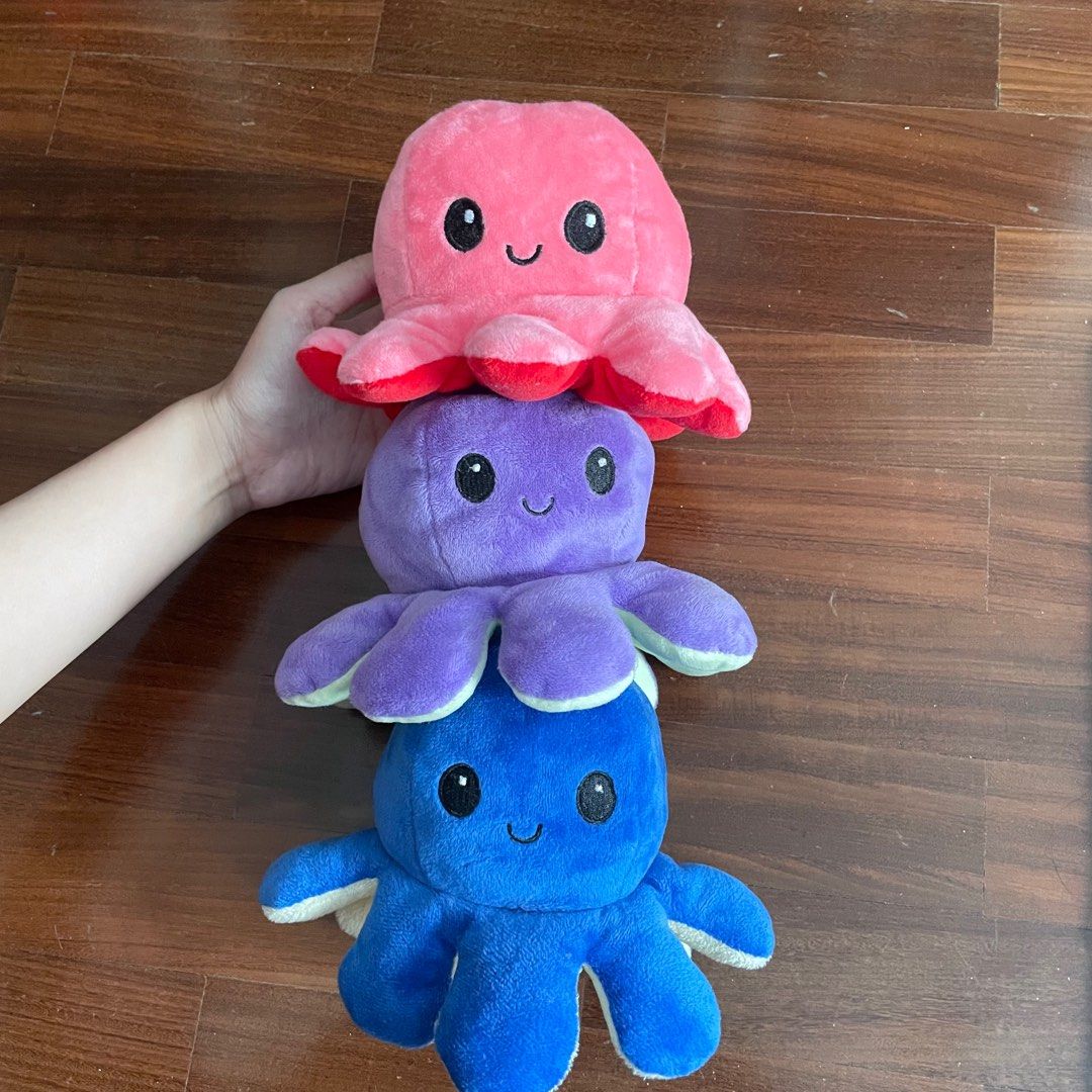 mood changing reversible octopus soft stuffed toy plush plushie Hobbies Toys Toys Games on Carousell