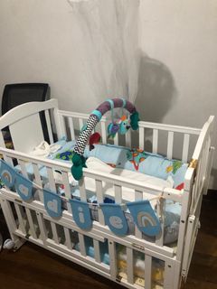 Moonbaby Wooden Crib Dropsided Converted To Co Sleeper 6,500