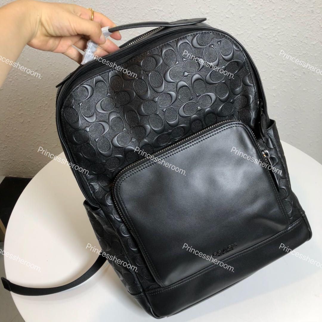 New Coach Original F50719 Graham Backpack in Signature Leather Men Women Large Backpack with Full Set of Coach Package