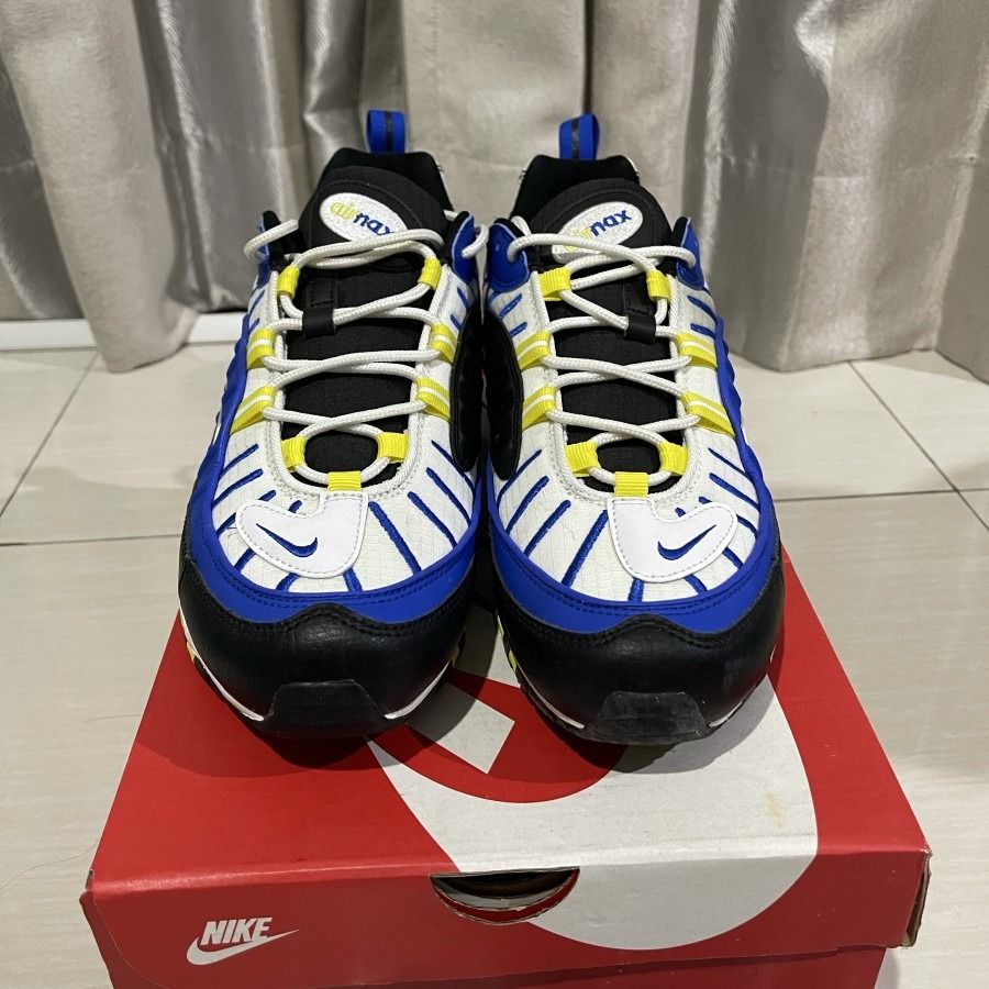 Nike Air Max 98 White Black Racer Blue Sneakers Shoes Original Authentic 100 Asli Airmax Sepatu Sneaker Shoe Casual Kasual Footwear Alas Kaki Foot