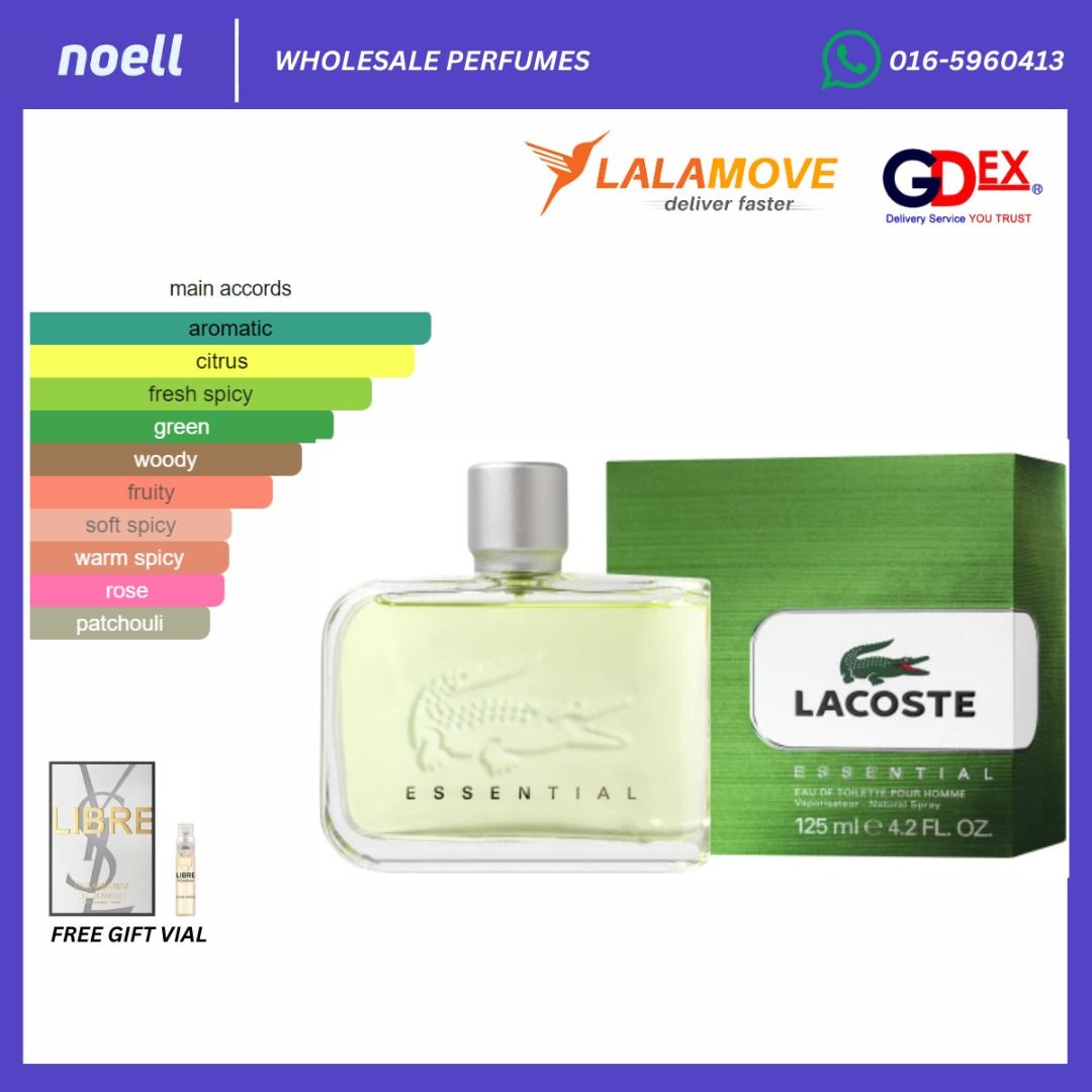 ORIGINAL] AUTHENTIC READY STOCK LACOSTE ESSENTIAL EDT POUR HOMME 125ML  PERFUME FOR MEN, Beauty & Personal Care, Fragrance & Deodorants on Carousell