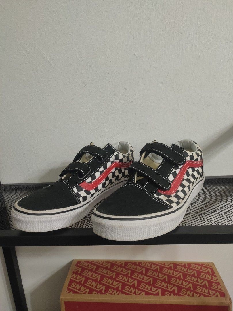 Original vans velcro strap checkerboard