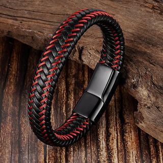 Mens leather hotsell bracelet sale
