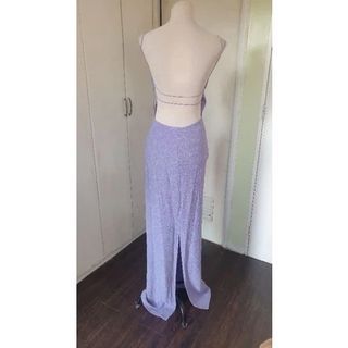 Purple Backless Sexy Dress