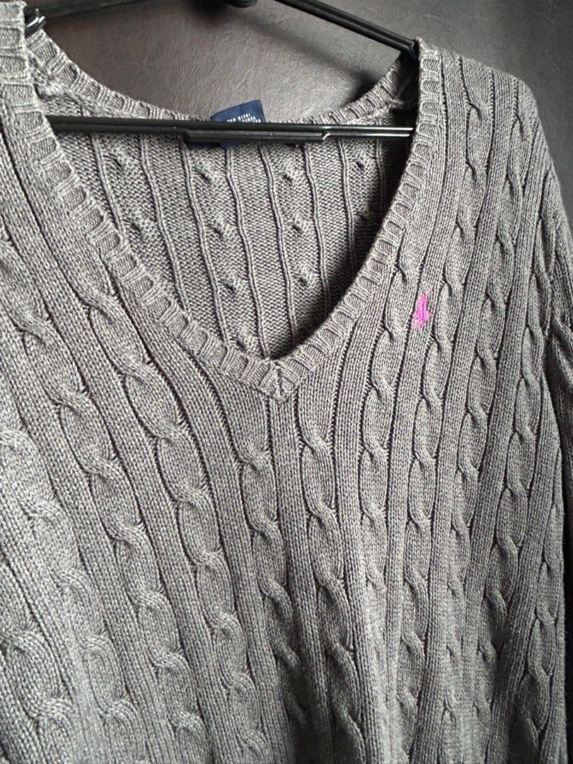 ralph lauren grey cable knit Women s Fashion Tops Longsleeves