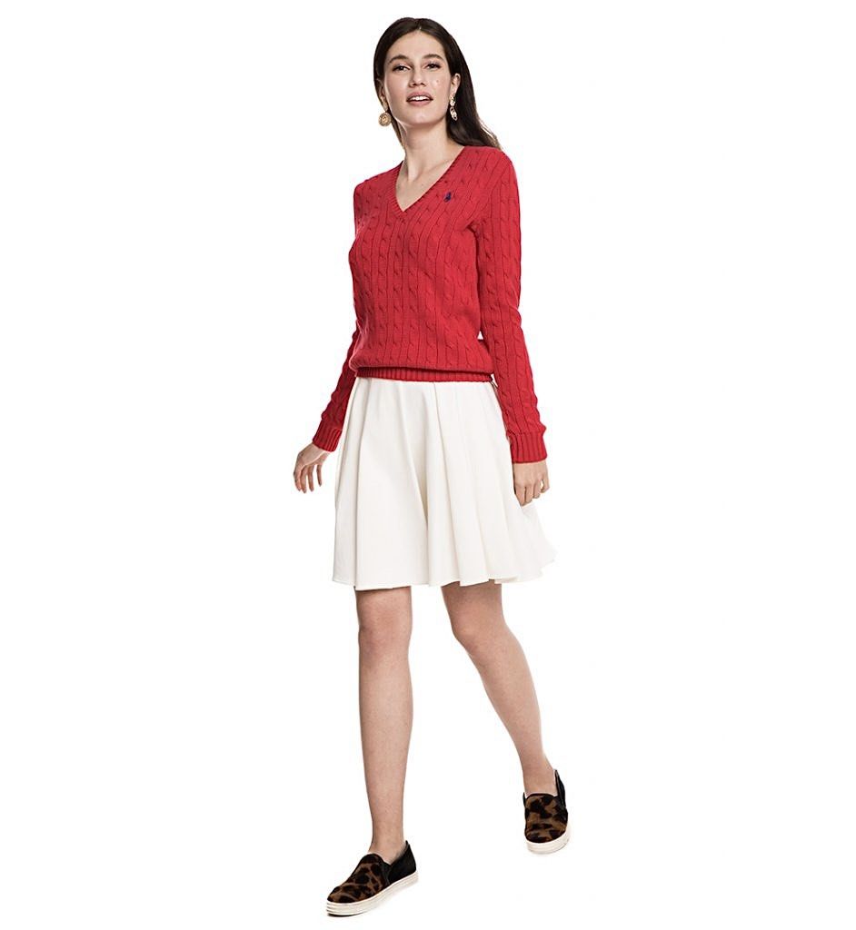Ralph lauren red clearance v neck sweater