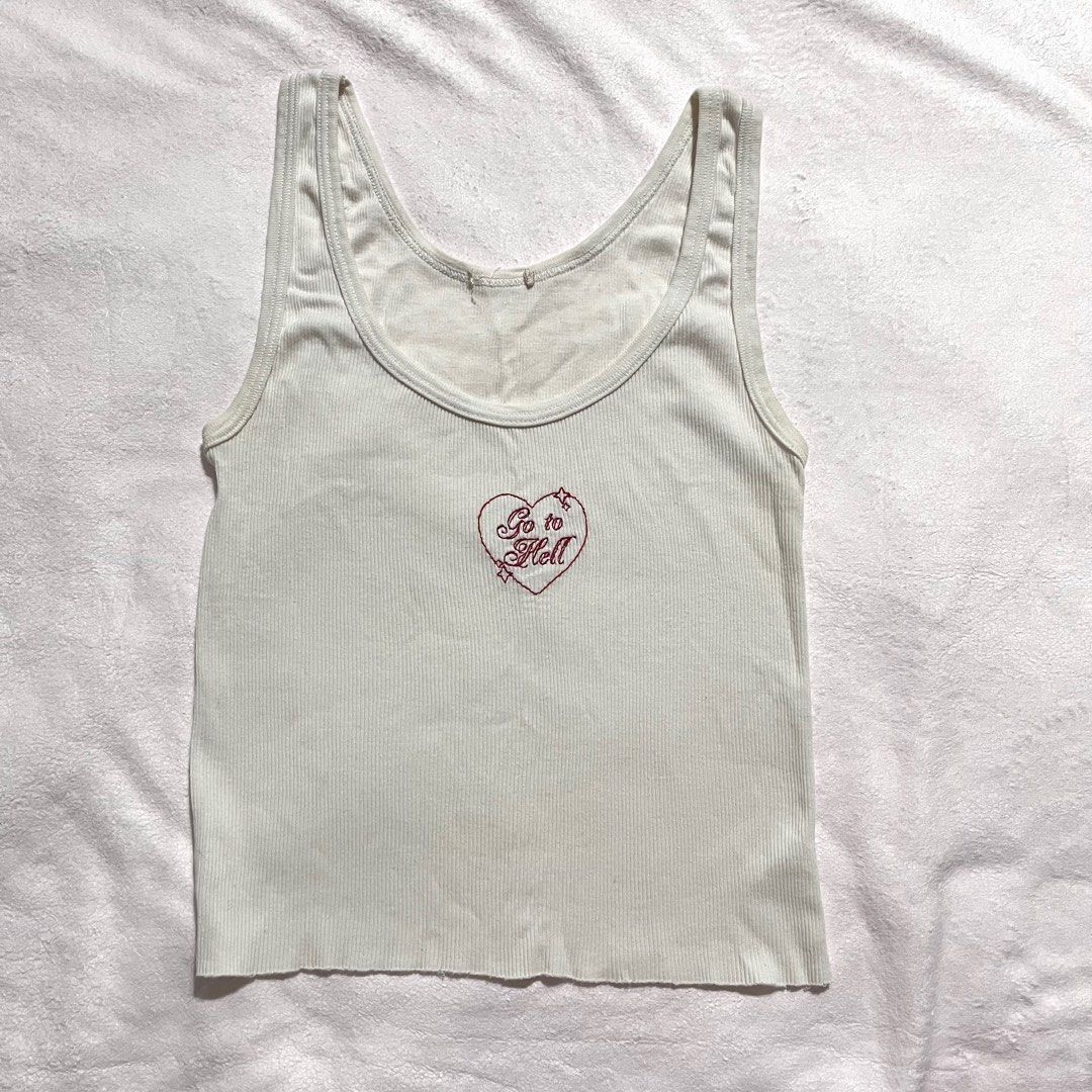 REPLY QUOTA REACHED! pls msg on tele @ amandawoodwardsdaughter | rare  brandy melville ‘go to hell’ sheena tank top / sleeveless top