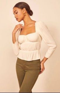 Reformation Plath Top in Ivory