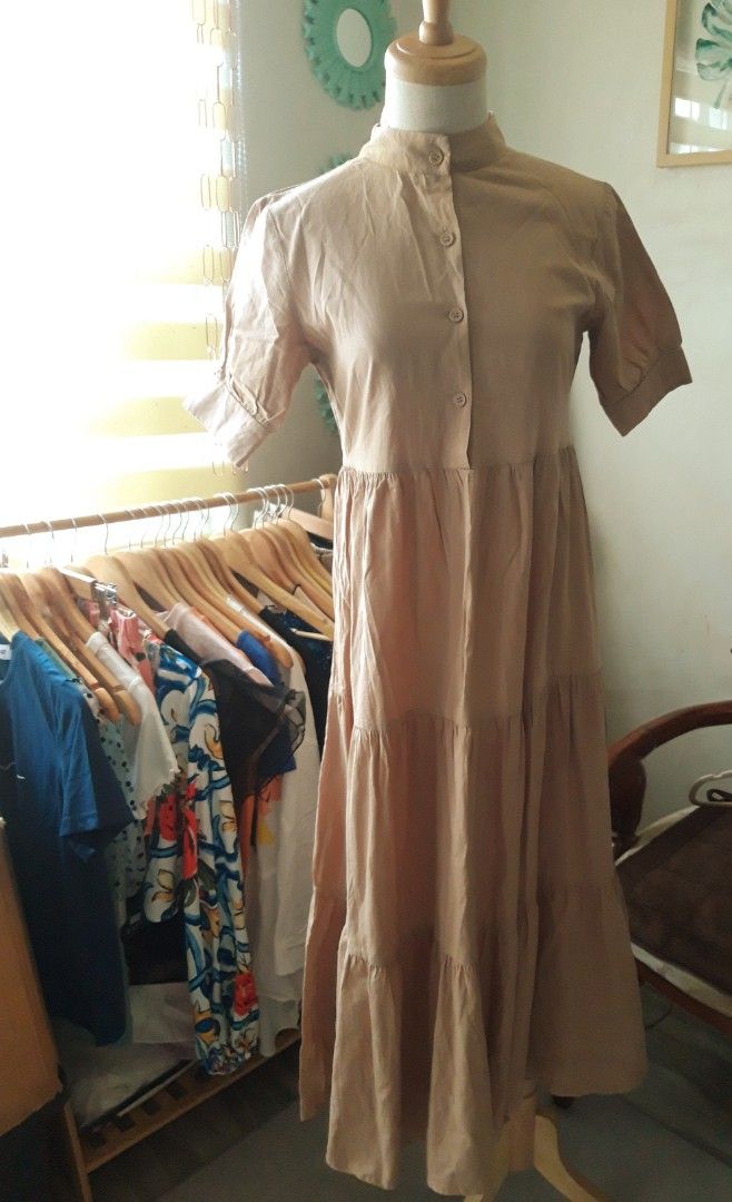 S H E I N (Category: Dresses) located in Cavite. Submitted by assortedhaul (Listing ID 1284562243, Image 1). Description: Shein long dress •Khaki in color •Small on tag 600php 📦Courier:J&T exp/Lalamove 💸mode of payment:Gcash Loc:Imus Cavite📍.
