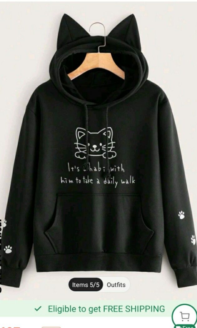 S H E I N🐱 (Category: Longsleeves) located in Cavite. Submitted by assortedhaul (Listing ID 1284568030, Image 1). Description: Brandnew hoodie 🐱 Small 400 📦courier: J&T exp/J&T lalamove 💸mode of payment:Gcash loc:Imus Cavite📍.