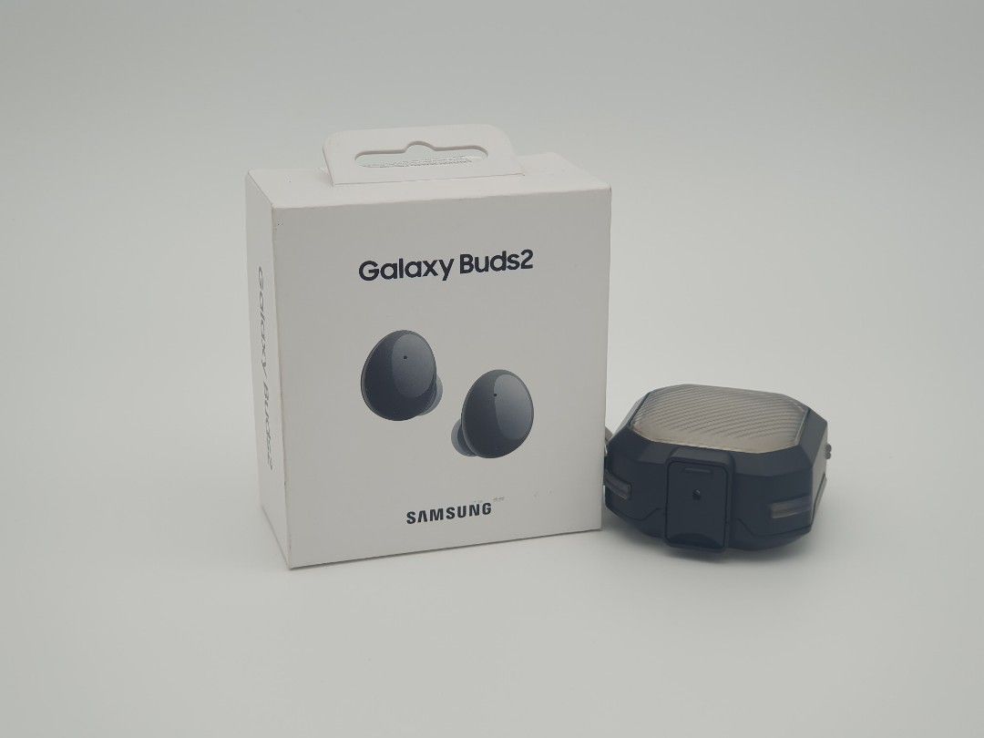 Samsung galaxy buds 2 with protective case (Category: Earphones) located in Manila. Submitted by aldrin_jeth (Listing ID 1284717783, Image 1). Description: Still sealed Graphite colour Malolos, Bulacan location can ship through LBC/Lalamove.