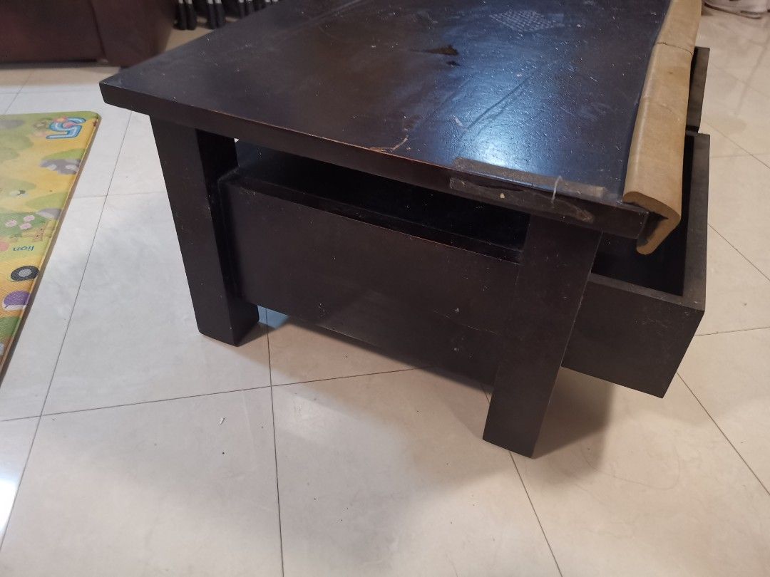 Solid wood table (Category: Tables & Sets) located in Singapore. Submitted by halftime90 (Listing ID 1284695095, Image 3). Description: Kept in storeroom Solid wood. You can get it and restore oil and colour to the table. Please arrange delivery..