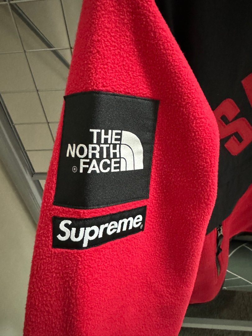 Red supreme north face jacket sale