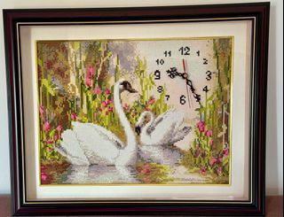 Swans in the Lake Wall Clock