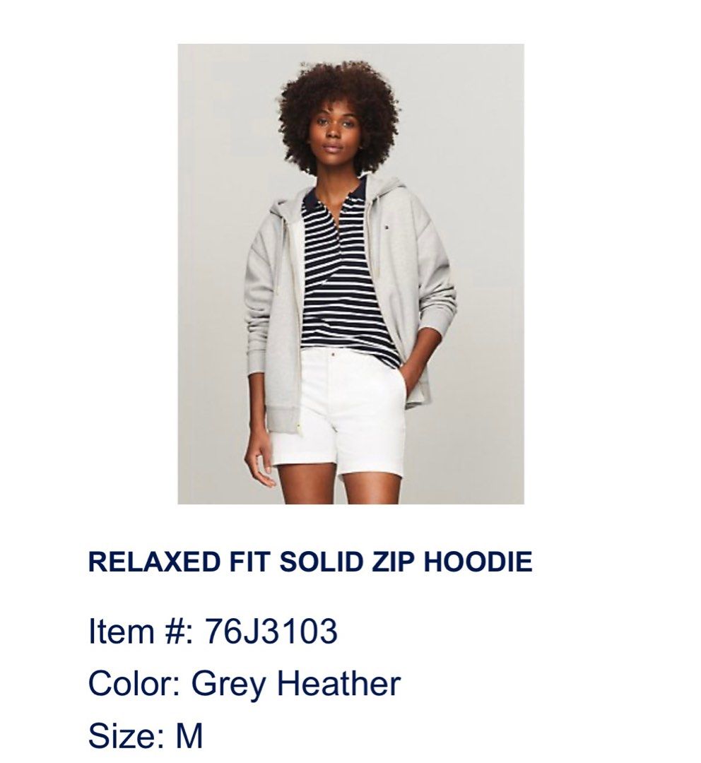 Tommy hilfiger grey zip hoodie sales