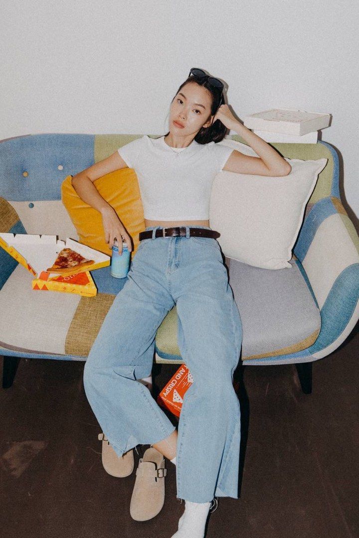 Frayed hotsell denim jeans
