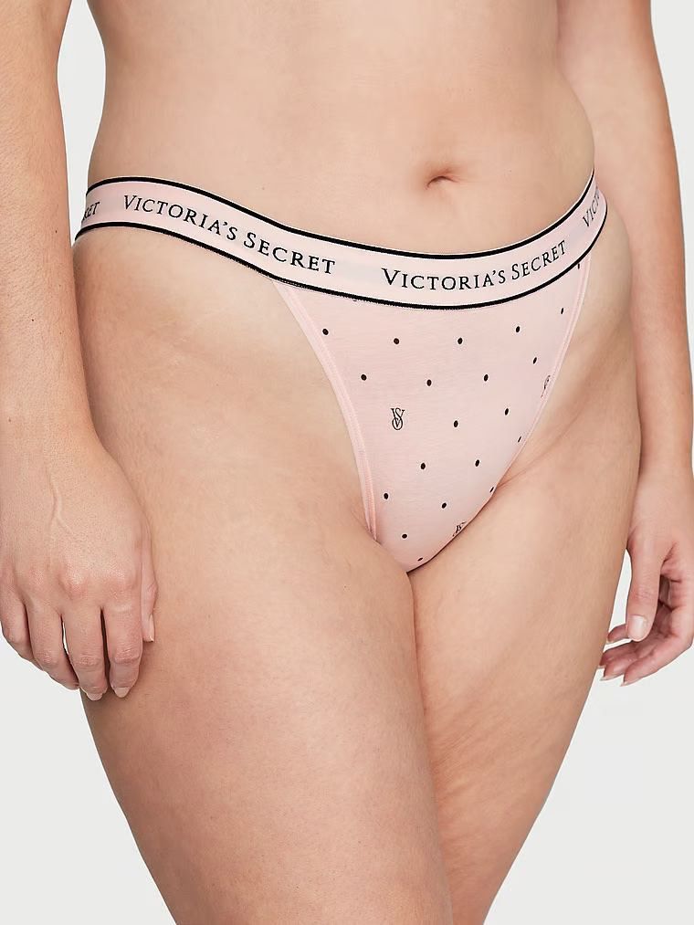  Victoria's Secret Cotton Logo Tanga Panties Tanga