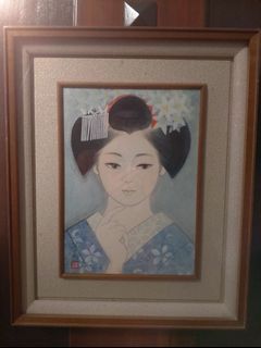 Vintage Geisha For Wall Art Woodblock