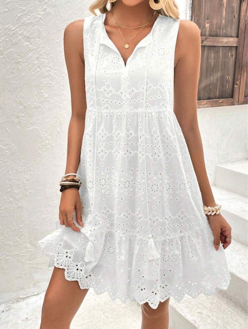 White eyelet clearance summer dress