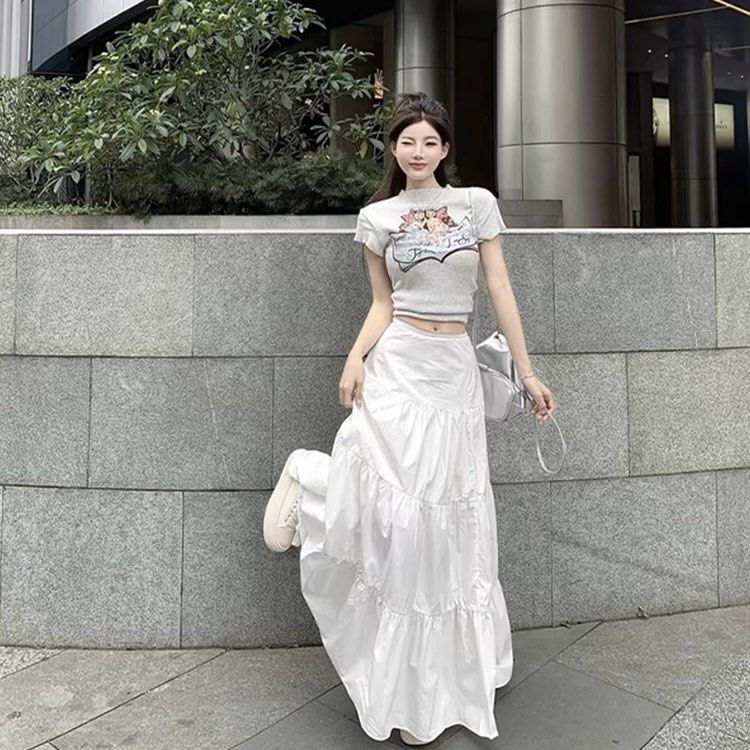 white skirt maxi