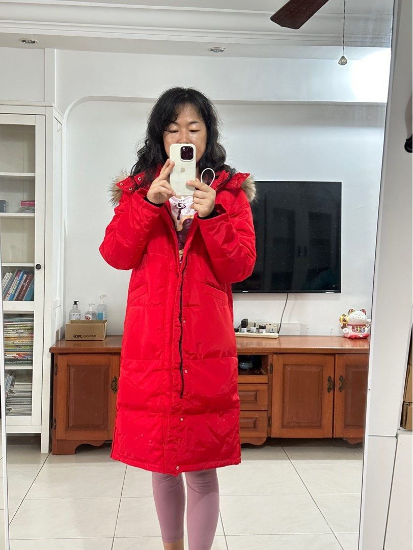 Red puffer best sale down jacket