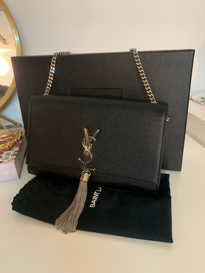 Ysl kate medium in grain de poudre embossed leather store