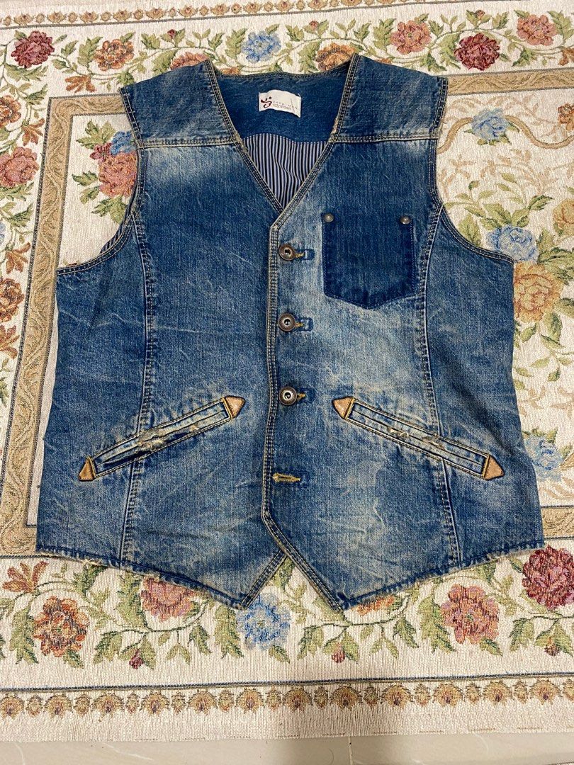 Zara denim cheap vest