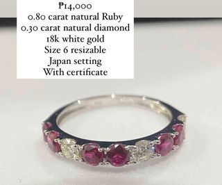 SALE! 0.80 Carat Natural Ruby and 0.30 Carat Natural Diamond Ring with certificate