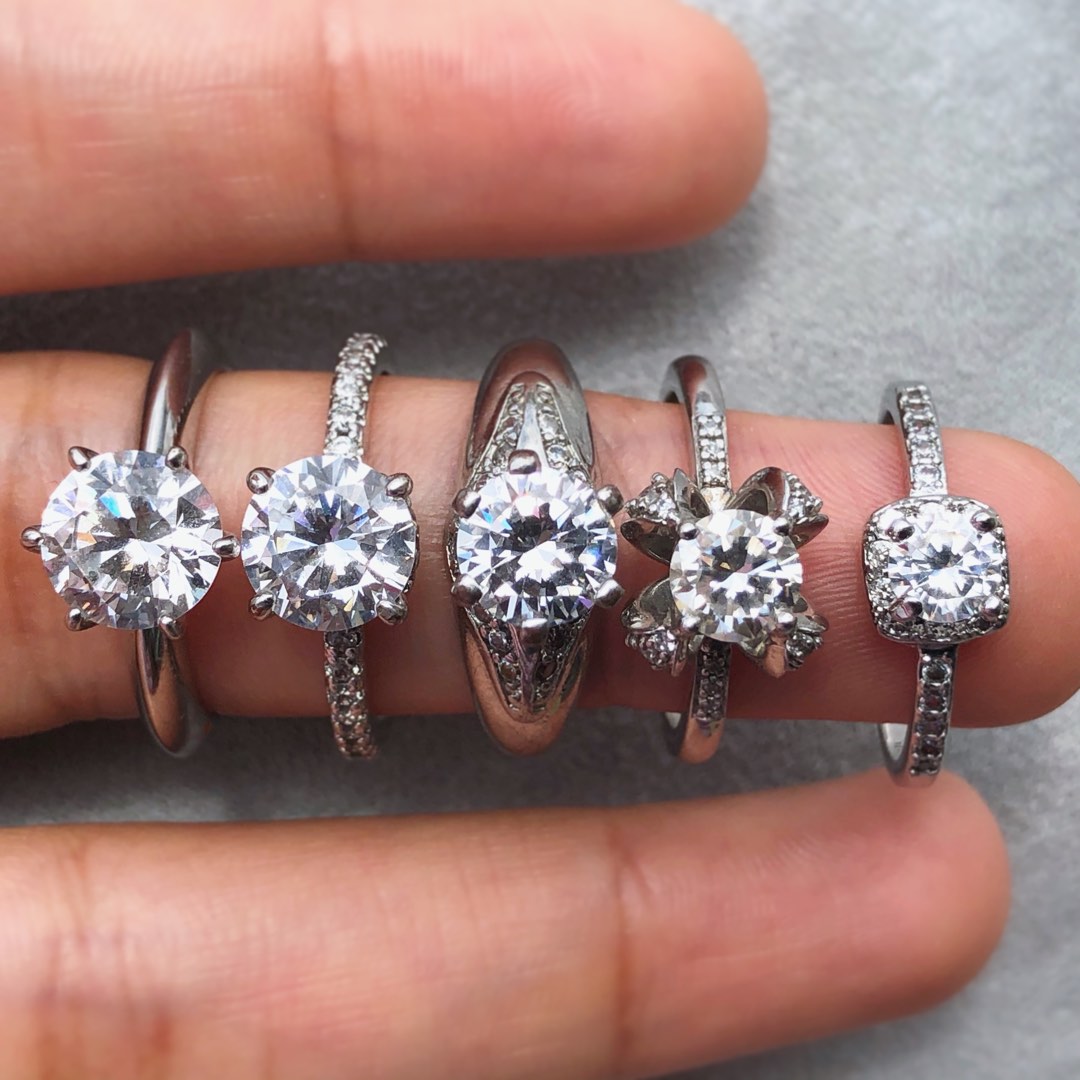 Gold solitaire hot sale engagement rings